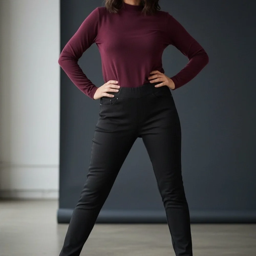 Seven7 Black Jeggings | Pull-On Stretch Skinny Pants - Picture 6 of 8